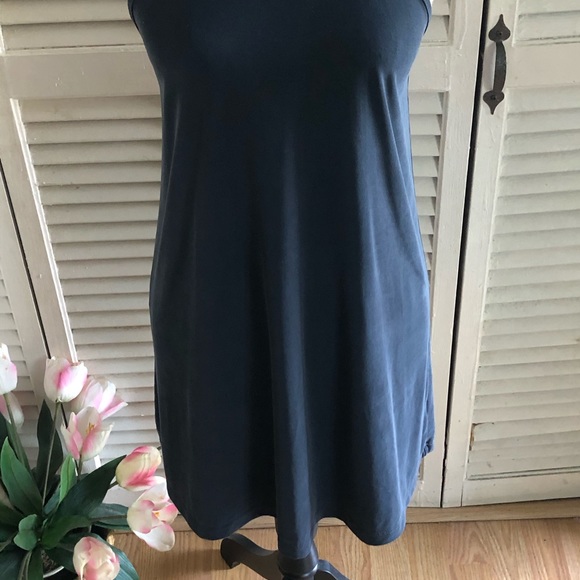 Lulu’s Mini Deep Gray Cross Back Sleeveless Dress - Picture 3 of 7